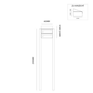 Hive set 1-breed, 2-hoog met dak op statief zwart