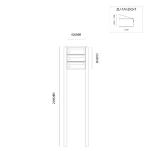 HIVE SET 1-BREED, 3-HOOG OP STATIEF ZWART