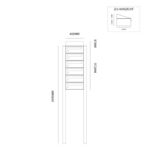 HIVE SET 1-BREED, 6-HOOG MET DAK OP STATIEF ZWART