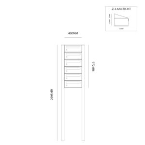 HIVE SET 1-BREED, 6-HOOG OP STATIEF ZWART