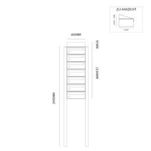 HIVE SET 1-BREED, 7-HOOG MET DAK OP STATIEF ZWART