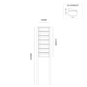 HIVE SET 1-BREED, 7-HOOG OP STATIEF ZWART