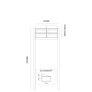 HIVE SET 2-BREED, 2-HOOG MET DAK OP STATIEF ZWART