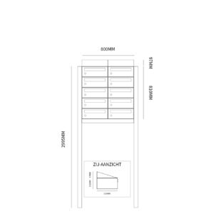 HIVE SET 2-BREED, 5-HOOG MET DAK OP STATIEF ZWART