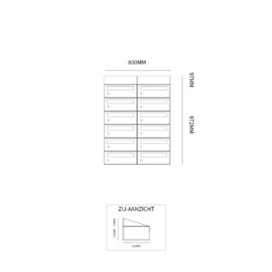 HIVE SET 2-BREED, 6-HOOG MET DAK ZWART