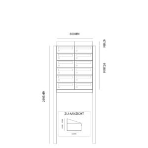 HIVE SET 2-BREED, 6-HOOG MET DAK OP STATIEF ZWART