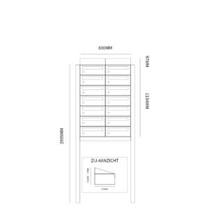 HIVE SET 2-BREED, 7-HOOG MET DAK OP STATIEF ZWART