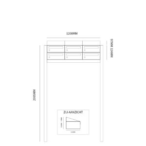 HIVE SET 3-BREED, 2-HOOG MET DAK OP STATIEF ZWART