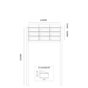 HIVE SET 3-BREED, 3-HOOG MET DAK OP STATIEF ZWART