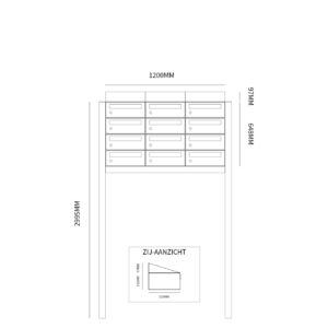 HIVE SET 3-BREED, 4-HOOG MET DAK OP STATIEF ZWART