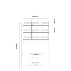 HIVE SET 3-BREED, 5-HOOG MET DAK OP STATIEF ZWART