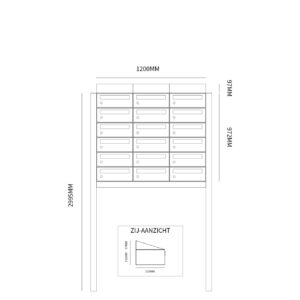 HIVE SET 3-BREED, 6-HOOG MET DAK OP STATIEF ZWART