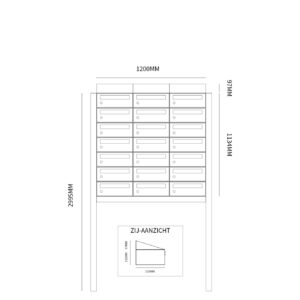 HIVE SET 3-BREED, 7-HOOG MET DAK OP STATIEF ZWART