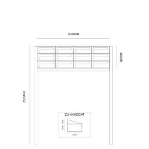 HIVE SET 4-BREED, 3-HOOG OP STATIEF ZWART