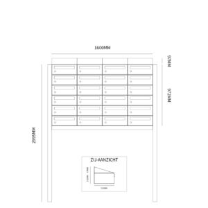 HIVE SET 4-BREED, 6-HOOG MET DAK OP STATIEF ZWART