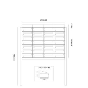 HIVE SET 4-BREED, 7-HOOG MET DAK OP STATIEF ZWART