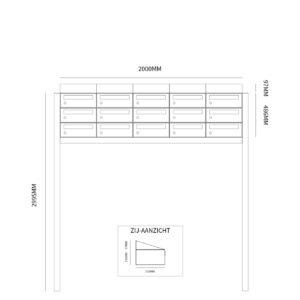 HIVE SET 5-BREED, 3-HOOG MET DAK OP STATIEF ZWART