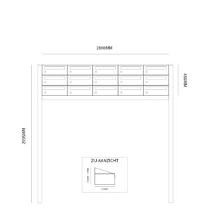 HIVE SET 5-BREED, 3-HOOG OP STATIEF ZWART