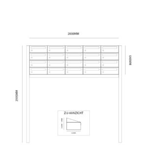 HIVE SET 5-BREED, 4-HOOG OP STATIEF ZWART