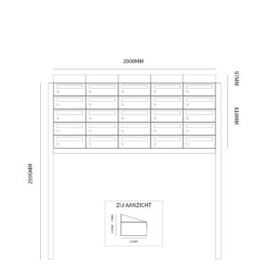 HIVE SET 5-BREED, 5-HOOG MET DAK OP STATIEF ZWART