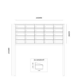 HIVE SET 5-BREED, 5-HOOG OP STATIEF ZWART