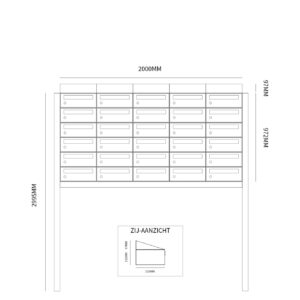 HIVE SET 5-BREED, 6-HOOG MET DAK OP STATIEF ZWART