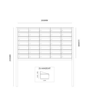 HIVE SET 5-BREED, 7-HOOG OP STATIEF ZWART