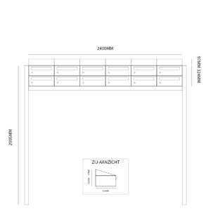 HIVE SET 6-BREED, 2-HOOG MET DAK OP STATIEF ZWART