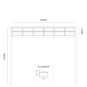 HIVE SET 6-BREED, 2-HOOG OP STATIEF ZWART