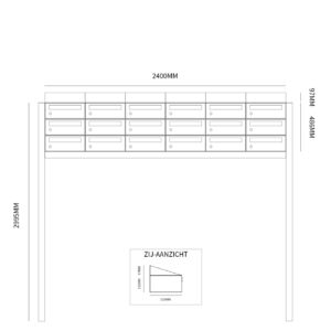 HIVE SET 6-BREED, 3-HOOG MET DAK OP STATIEF ZWART