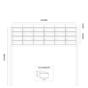 HIVE SET 6-BREED, 4-HOOG MET DAK OP STATIEF ZWART