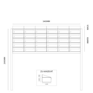 HIVE SET 6-BREED, 5-HOOG MET DAK OP STATIEF ZWART