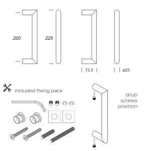 HANDGREEP NAIROBI 25X200MM ZWART