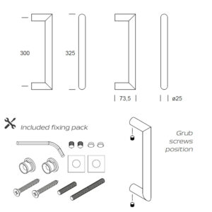 HANDGREEP NAIROBI 25X300MM INOX