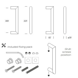 HANDGREEP NAIROBI 30X300MM ZWART