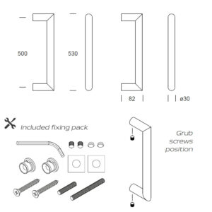 HANDGREEP NAIROBI 30X500MM ZWART