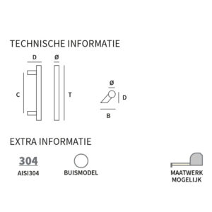 HANDGREEP FRANKFURT S 25X500X660MM INOX