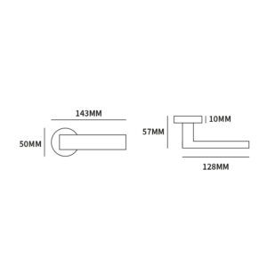 Deurkruk Seattle rond rozet inox