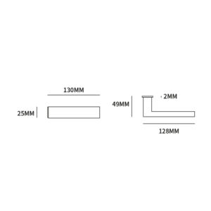 DEURKRUK SEATTLE MINIMAL VIERKANT ROZET 25 INOX