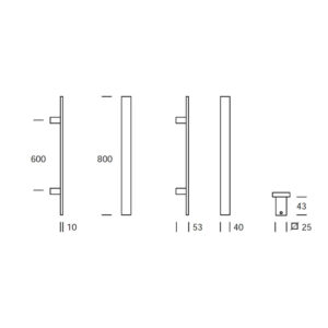 HANDGREEP MIAMI 40X600MM ZWART