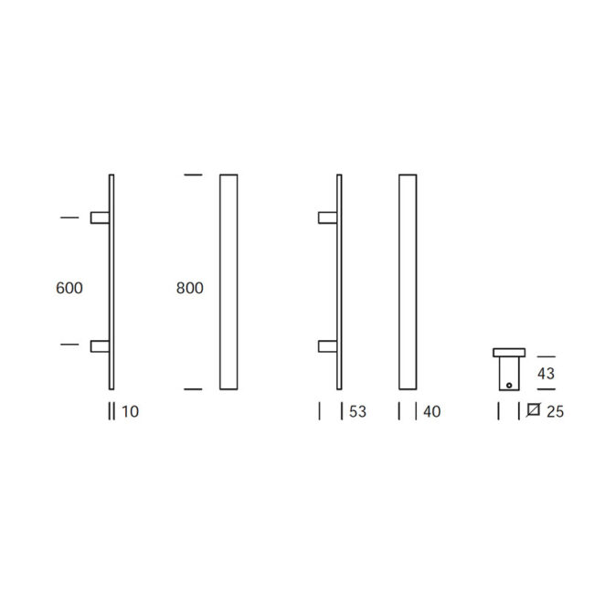 HANDGREEP MIAMI 40X600MM ZWART