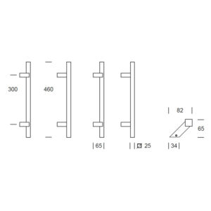 HANDGREEP TORONTO S 25X300X460MM ZWART