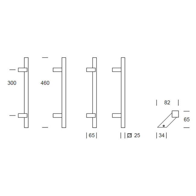 HANDGREEP TORONTO S 25X300X460MM ZWART