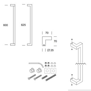 HANDGREEP DENVER S 25X600MM ZWART